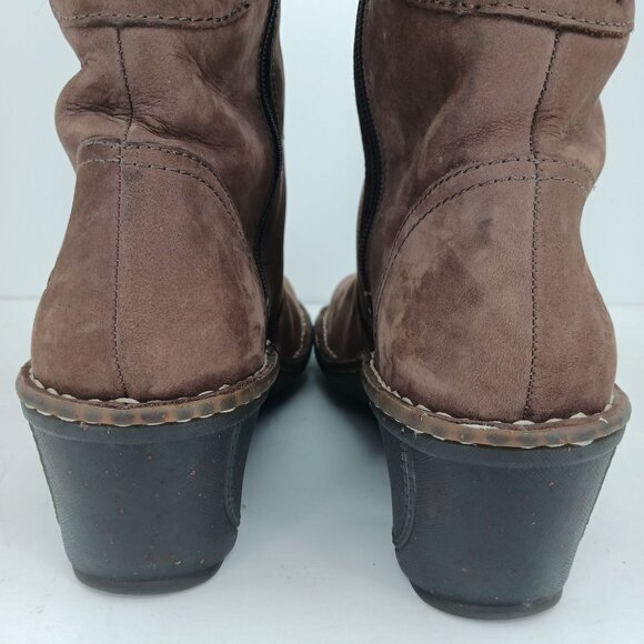 UGG Skylair Brown Leather Wedge Shearling Knit Tall Boots Size 9 Lace Up - Picture 8 of 14